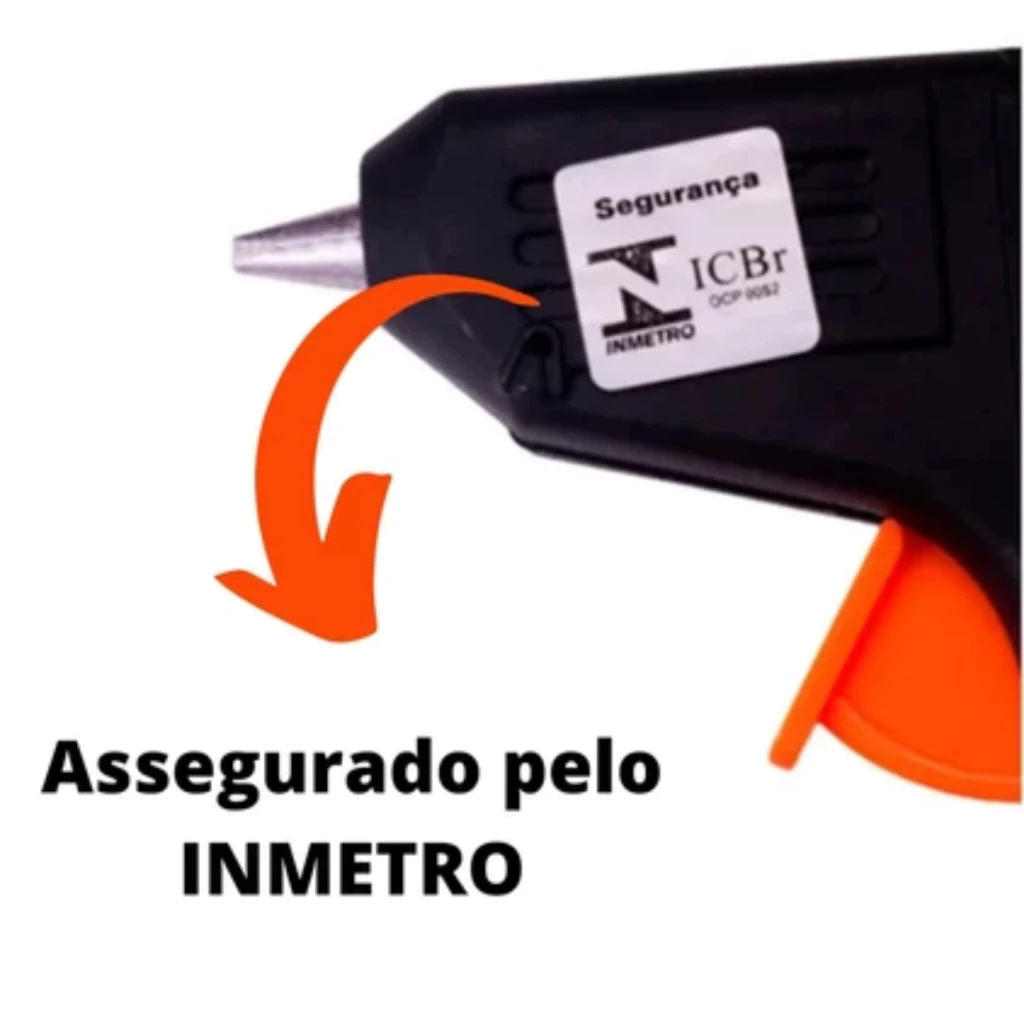 Pistola De Cola Quente Pequena Bivolt + 10 Bastões De Cola Quente Fino - Imagem 3