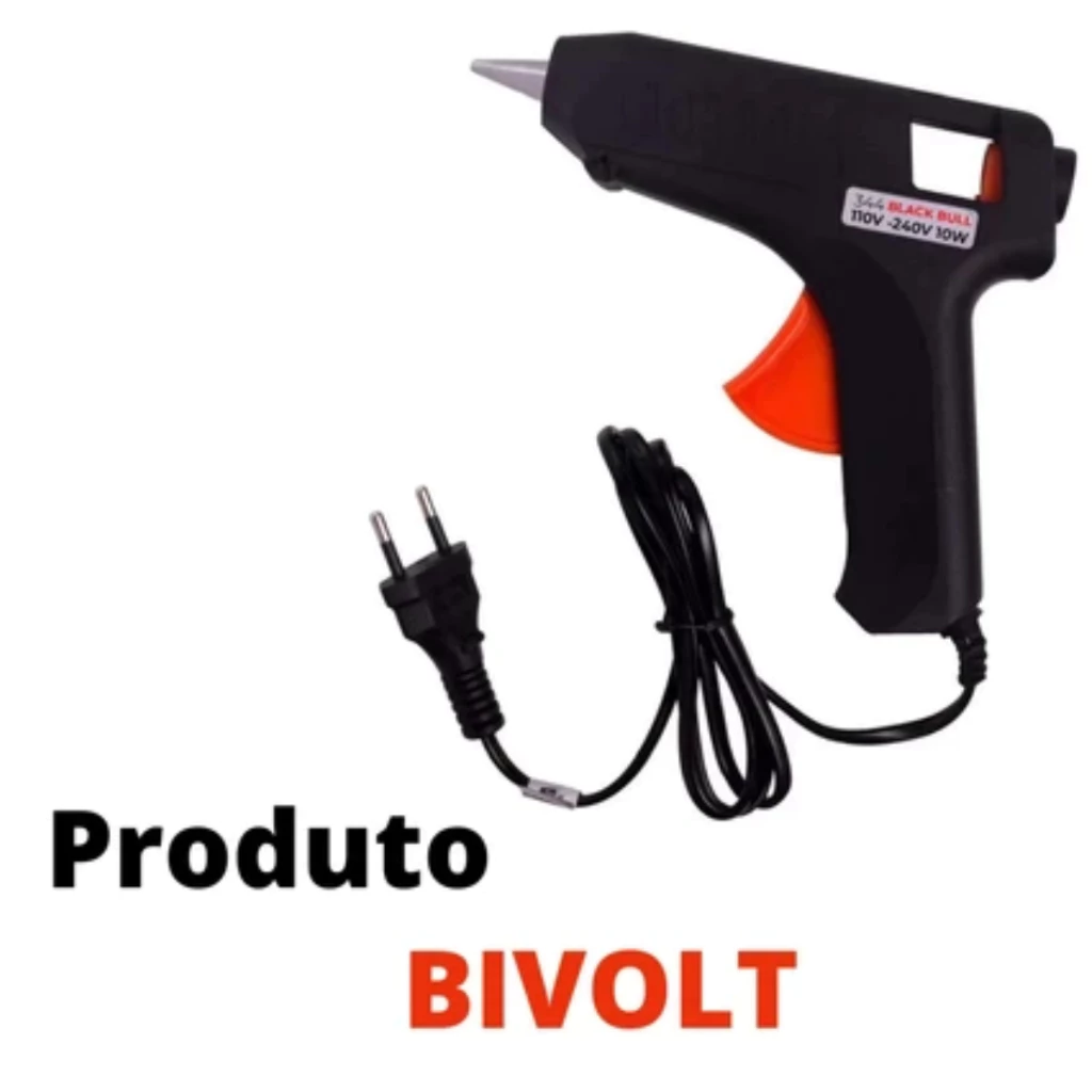 Pistola De Cola Quente Pequena Bivolt + 10 Bastões De Cola Quente Fino - Imagem 2