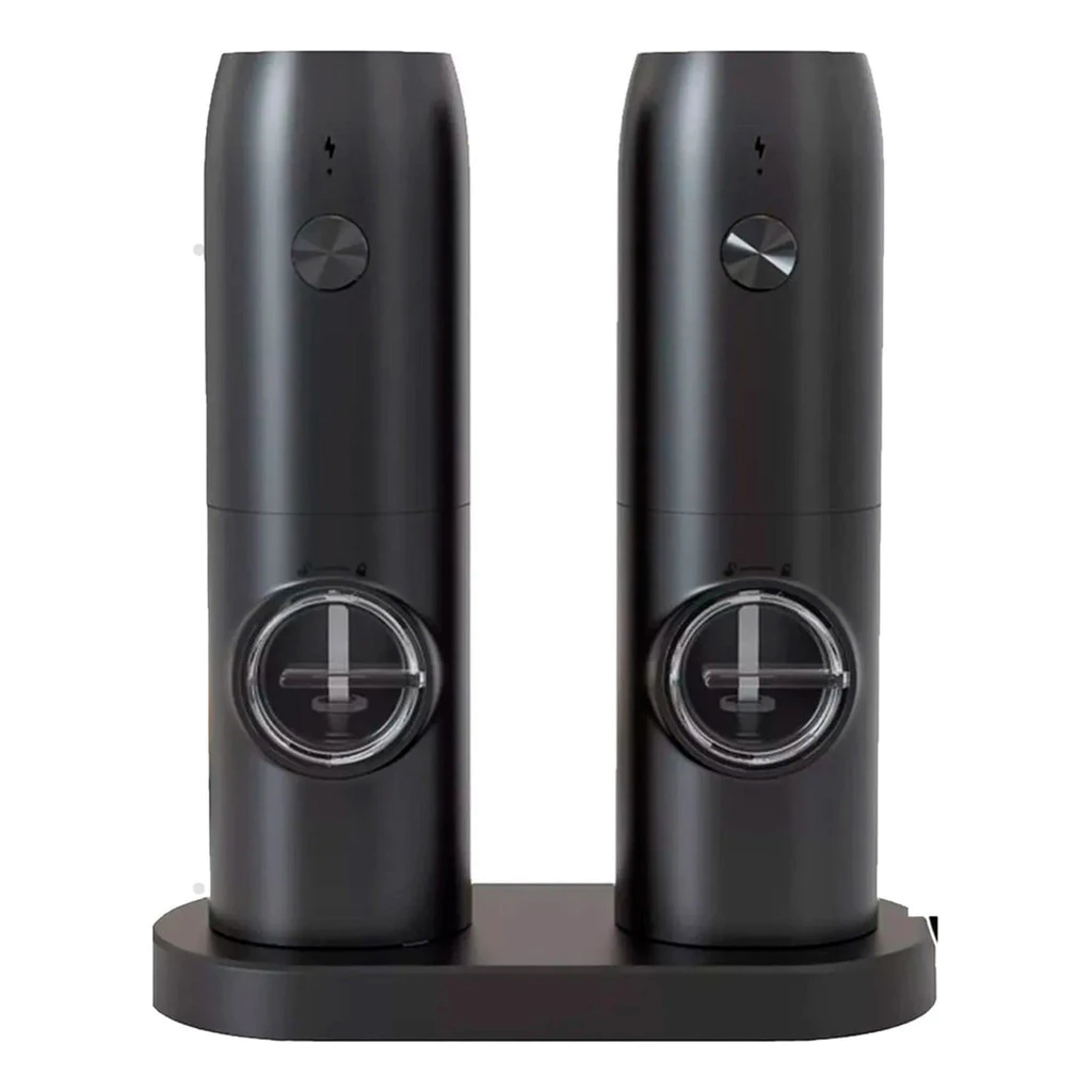 KIT Moedor Elétrico de Sal e Pimenta Preto Ajuste de Granulagem | Fácil de Usar e Elegante